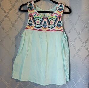 TURQUOISE blue Spade and heart top